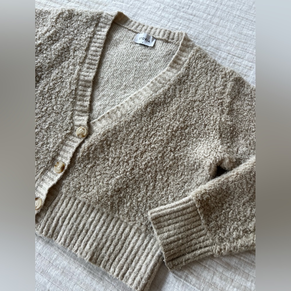 Storia Neutral Cream Knit Cardigan